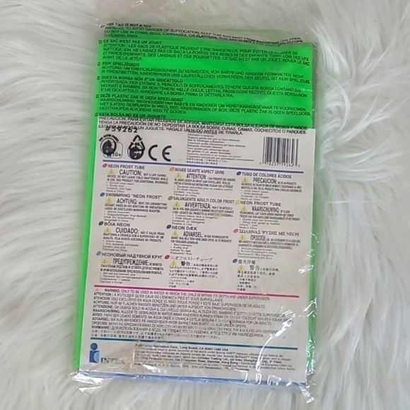 🆕️ NEW 2001 Y2K Intex Neon Green Frost Vinyl Inner Tube Swimming Pool Ring 36" - Picture 11 of 12